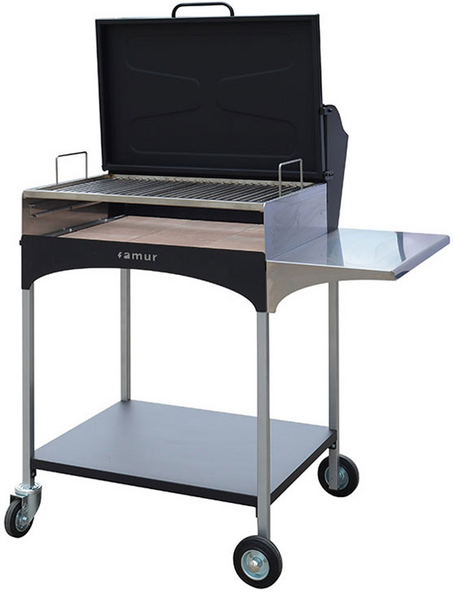Famur BK 8 ELITE - Grill 2 in 1 zum Grillen mit Holz oder Kohle