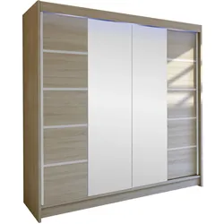 SCHWEBETÜRENSCHRANK Talin V, mit RGB LED Beleuchtung