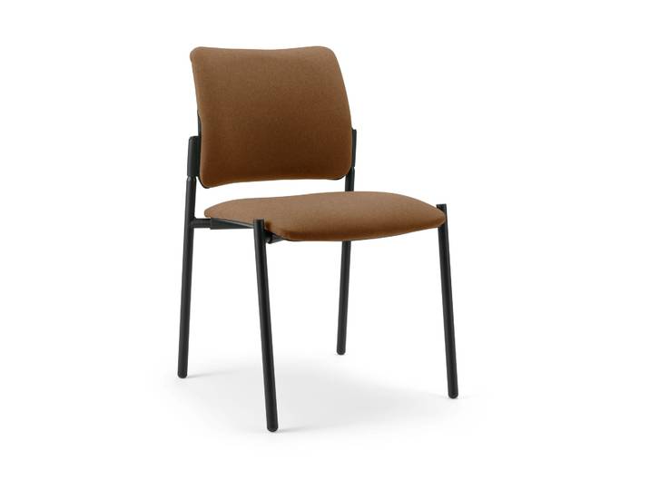 4-Fuss Stuhl Milani Maia Braun/Schwarz ohne Armlehnen, Neu – Perfekt für Büro und Empfang