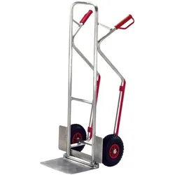 ROLLCART Alu-Stapelkarre mit Vollgummibereifung silber, 57x130x64 cm