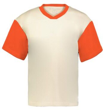 Holloway 226120 PREP STREET FAN JERSEY T-Shirt in Alabaster/Orange size 2XL   Polyester
