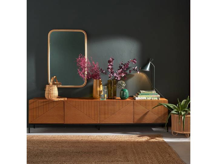 LA REDOUTE Meuble TV hifi vintage, Lodge Marron Coloris Noyer