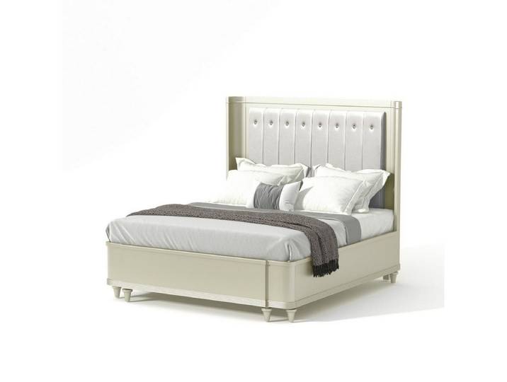 Xlmoebel Polsterbett Luxus Polsterbett in hochwertigem Stoff und Leder, modern gestaltet (1-tlg., Bett), Hergestellt in Europa