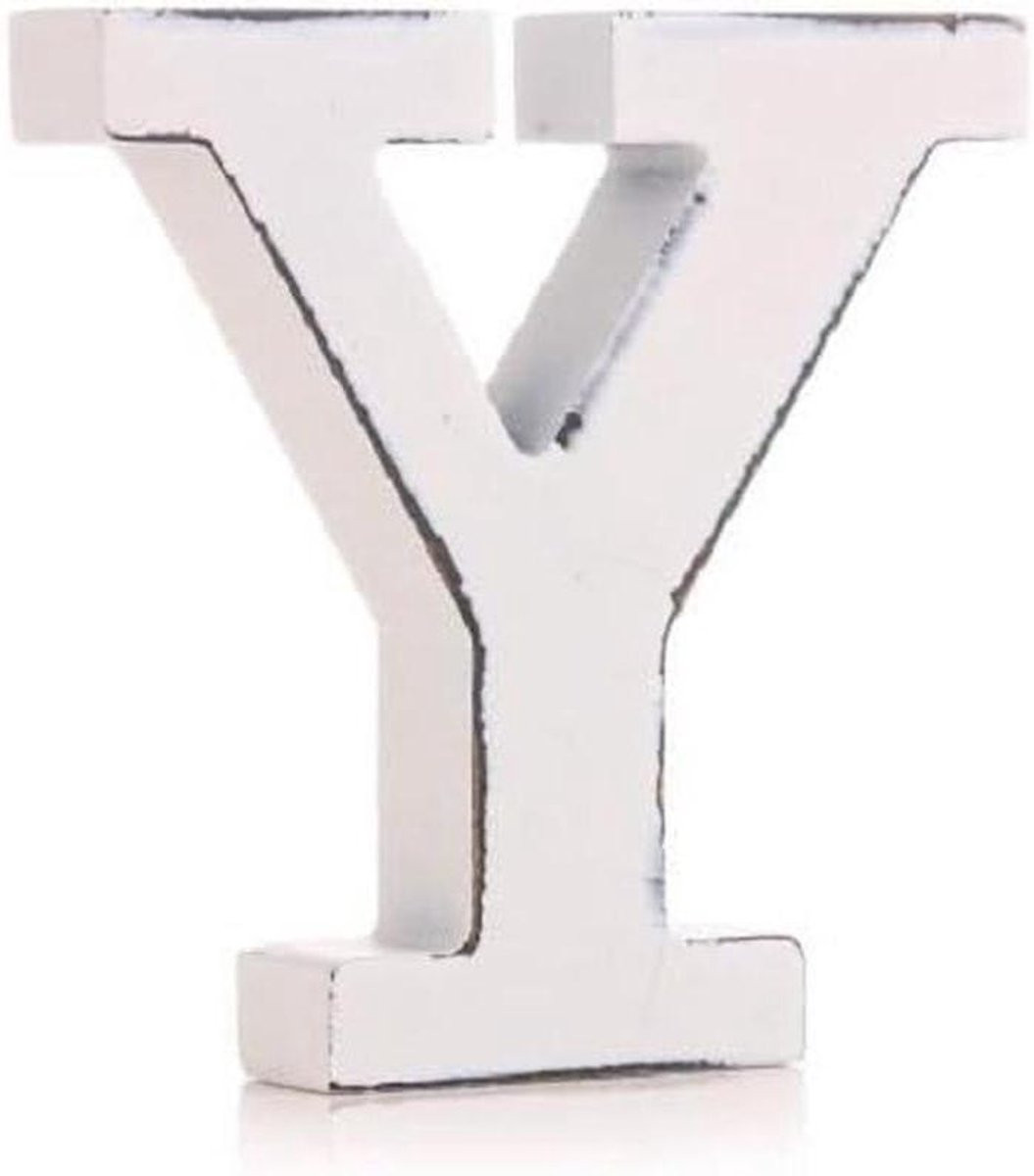 Wit Houten Alfabet Letters Decoratie voor op Tafel, Hoogte: 11 cm