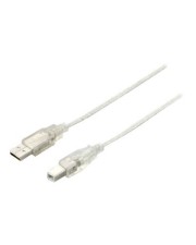 equip e'quip USB2.0 Kabel USB Anschlusskabel A/S-B/S 1.0m silber transparent (128653)