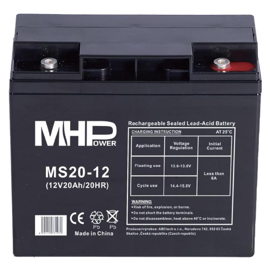 Carspa MHPower MS20-12 lead acid battery AGM 12V/20Ah T5 (MS20-12)