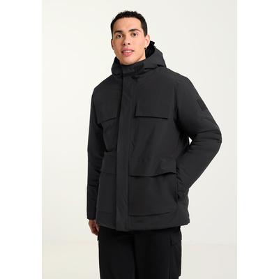 Winterjacke JACK WOLFSKIN "BRANDENBURGER JKT M", Herren, Gr. XL (54/56), schwarz, Obermaterial: 100% Polyester. Füllung: 100% Polyester. Futter: 100% Polyester, Jacken Winterjacke, wasserdicht, wärmend, atmungsaktiv, mit fest verbundener Kapuze