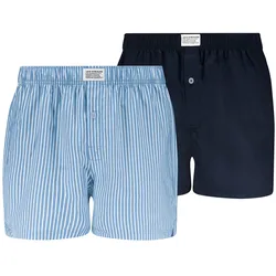 Levi's Herren Web-Boxershorts, 2er Pack - Woven Boxers 2P, Baumwolle, einfarbig Blau / L
