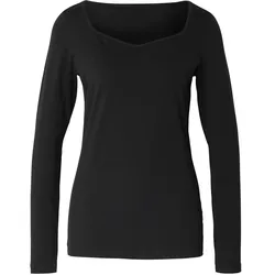 Tchibo - Langarm-Shirt mit Herzausschnitt - Damen - Gr. XXL - schwarz