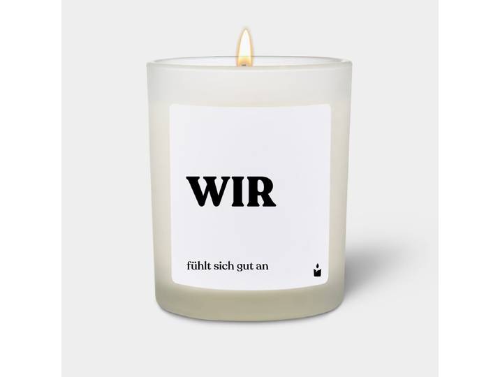 Duftkerze Weiss Woody Wir. Fühlt sich gut an.