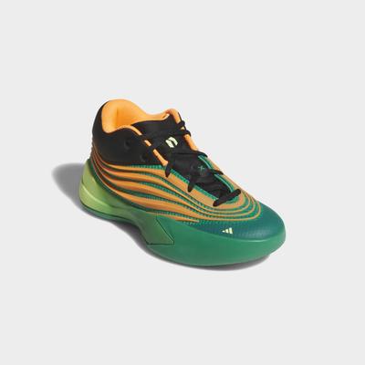 Basketballschuh ADIDAS PERFORMANCE "DAME X J", Mädchen, Gr. 37, grün (court grün, lucid orange, frozen lemon), Synthetik, Textil, Schuhe