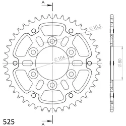 Supersprox Stealth-Kettenrad 525 44Z (Rot)