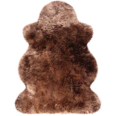 Fellteppich HEITMANN FELLE "Lammfell farbig - Premium Qualität", braun (braun mit hellbraunen spitzen), B:73cm H:70mm L:110cm, Lammfell, Teppiche, Fellteppich, echtes Austral. Lammfell, besonders dicht & weich, verschiedene Größen