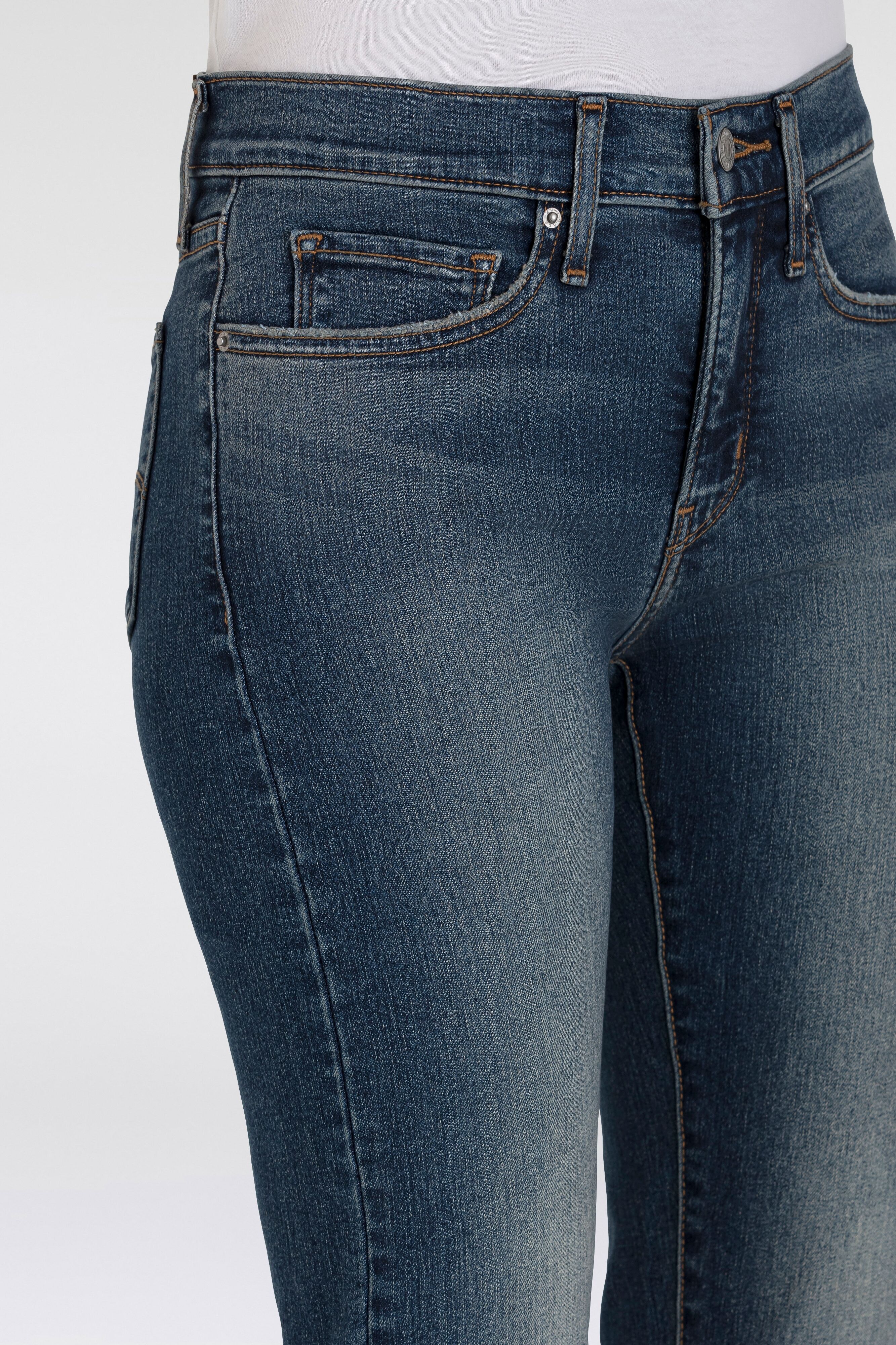 Röhrenjeans LEVI'S "312 SHAPING SLIM", Damen, Gr. 26, Länge 32, blau (working late), Denim/Jeans, Obermaterial: 80% Baumwolle, 19% Polyester, 1% Elasthan, slim fit lang, Jeans Röhrenjeans, Schmale Shaping Slim Form working late 26, Länge 32