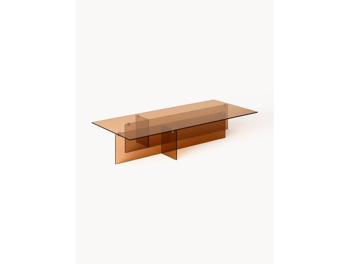 Grande table basse en verre Anouk, larg. 160 cm