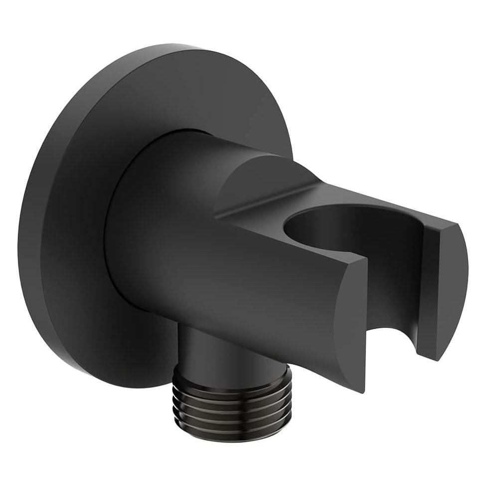 Ideal Standard Wandanschlussbogen IDEALRAIN mit Brausehalter rund, Silk Black (BC807XG)