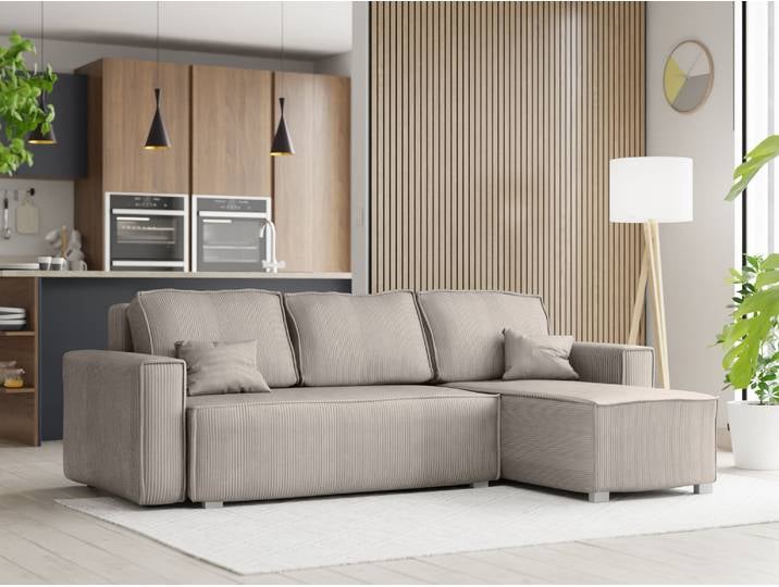 AKTION Beige Ecksofa SMART COSARO, beidseitig + 2 Kissen GRATIS II. Wahl