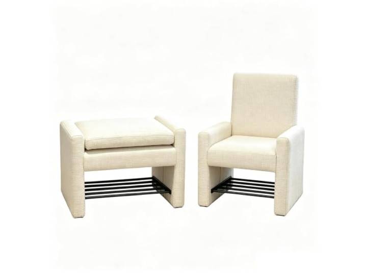 Flurhocker, Ottomane, Bettbank Sitzgelegenheit, klappbarer Fußhocker Vintage-Polsterhocker mit Rückenlehne und Armlehnen für Flur, Schlafzimmer, Wohnzimmer und Küche(White)