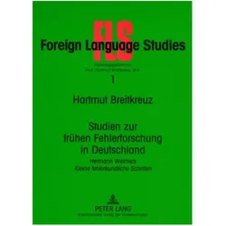 Studien zur frühen Fehlerforschung in Deutschland, Fachbücher von Hartmut Breitkreuz