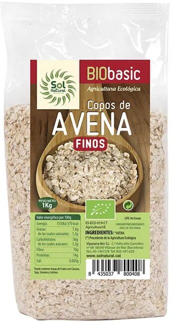 Sol Natural FLOCOS DE AVEIA FINOS BIO 1kg