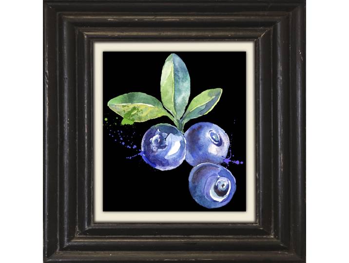Leinwandbild QUEENCE Heidelbeeren , blau (farbe bild(er): blau), B:40cm H:40cm T:2cm, Canvas, Holzrahmen, Bilder, Leinwandbild, Premium-Leinwandstoff, Handarbeit aus Deutschland, 40x40cm