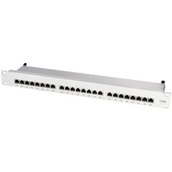 LogiLink Patchpanel Cat.6 mit 24 Port, geschirmt, 19 Zoll Einbau, Hellgrau, PrimeLine