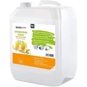 Höfer-Chemie Zitronensäure Microaktiv, 50%, flüssig, zum Entkalken & Reinigen, biologisch abbaubar, Kanister, 5 L