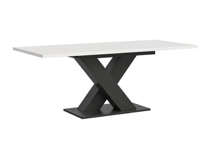 Newroom Esstisch Weiß Anthrazit Säulentisch X-Gestell Esszimmer Küche