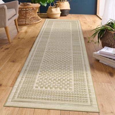 Garvee Washable Rustic Grid Soft Area Rug