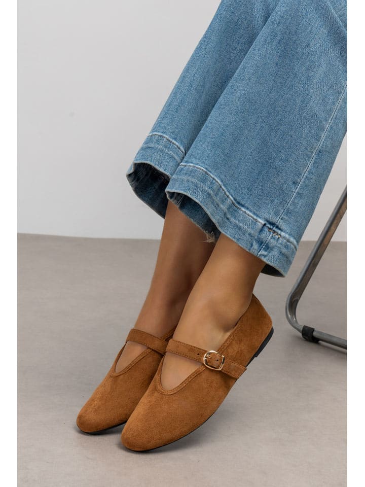C'M Spangenballerinas in Camel - 39