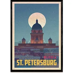 POSTER St. Petersburg Stadtfarben A4 Rahmenlos