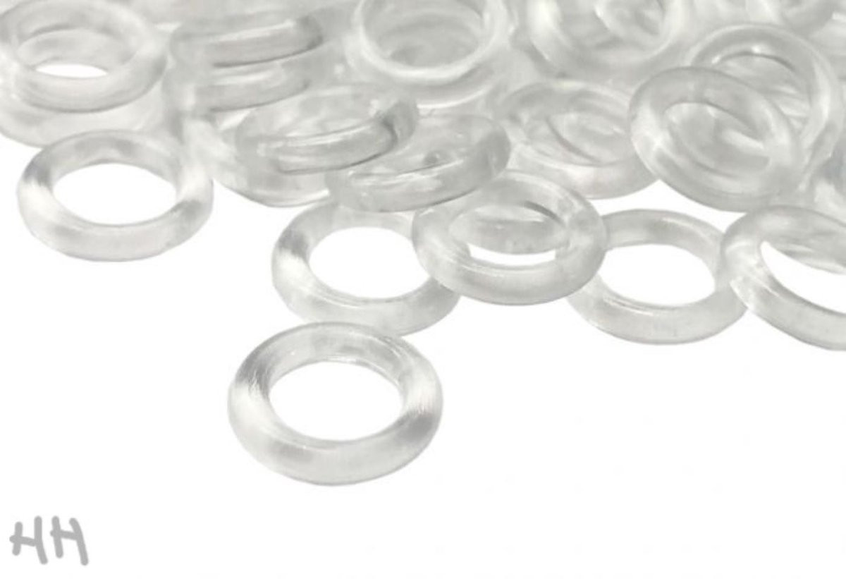 20 stuks Nylon gordijnringetjes - Transparante vitrageringen met 7mm gat en 11mm buitenkant
