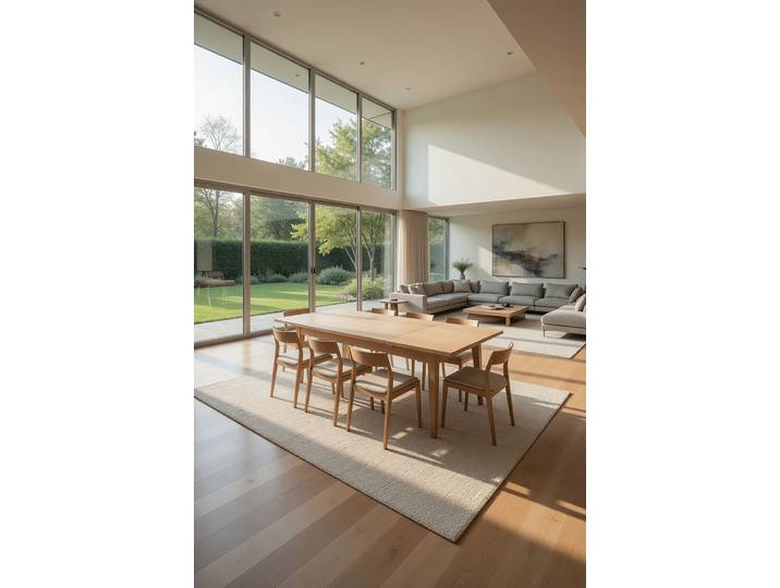 Table extensible 140cm Marron/Pin foncé