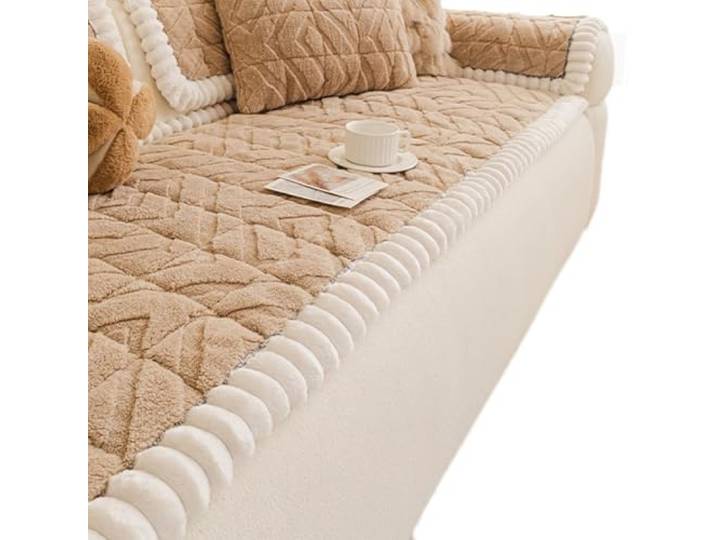 KRXSOBNV Das Sofa, 1 Stück, rutschfeste Sofabezüge for 2-3 Kissen, Dicke Polster(Brown,90x160cm)