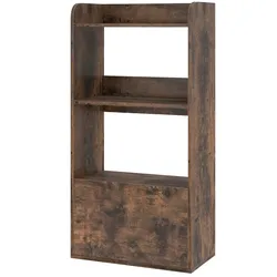 COSTWAY Bücherregal mit Schublade, Standregal mit 2 Fächern, Holzregal für das Büro
