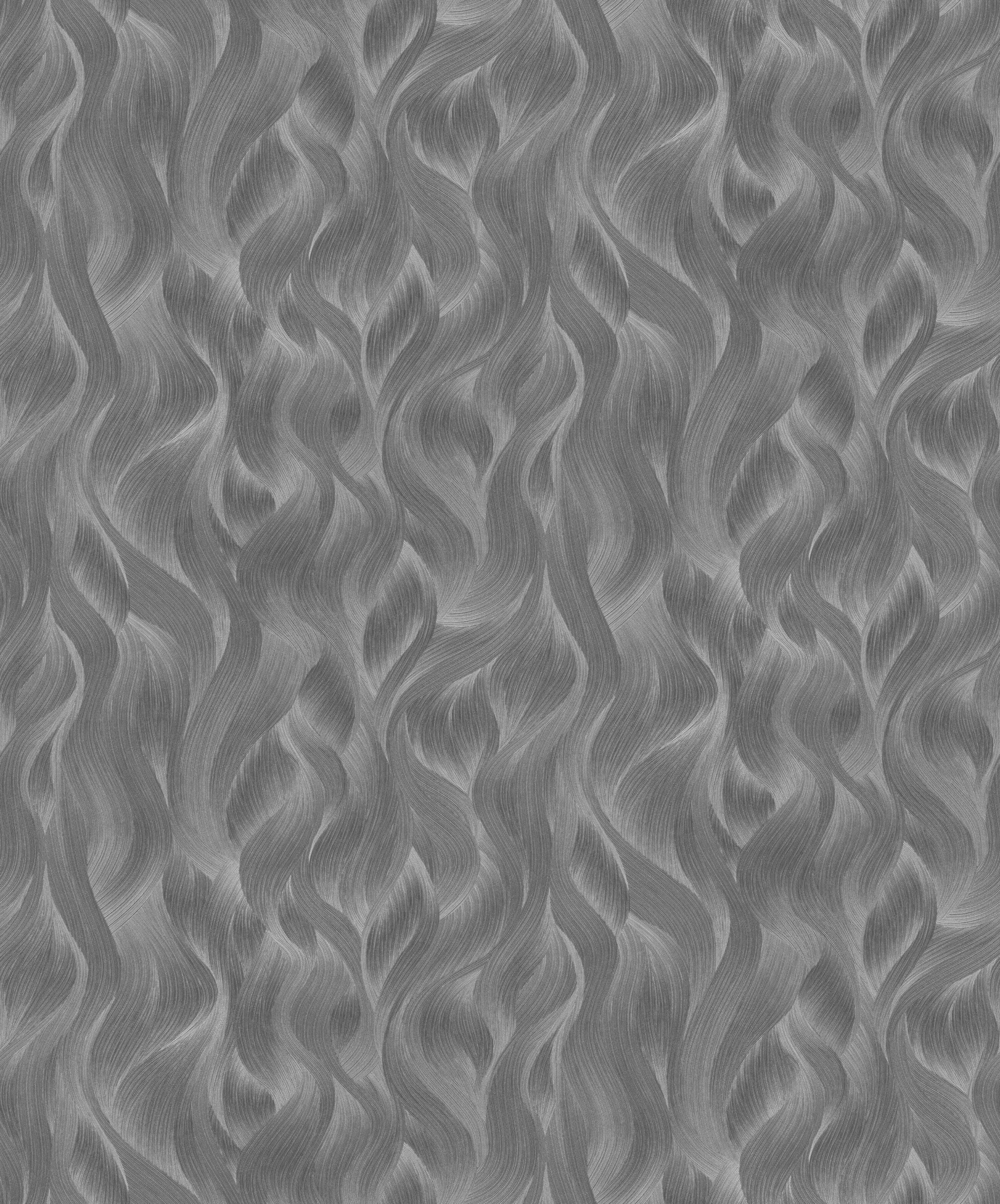 Vliestapete ELLE DECORATION "WAVES", grau (anthrazit), B:0,53m L:10,05m, Vinyl, Vlies, Tapeten, Vliestapete, Wellen anthrazit B/L: 0,53m x 10,05m, Rollen: 1