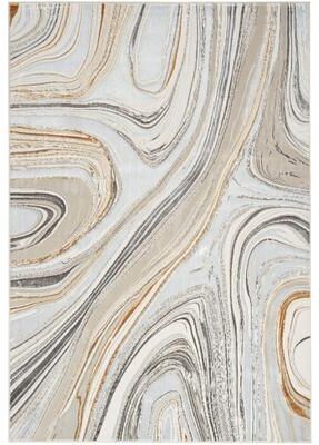 Nourison Glam Gray Gold Indoor Abstract Area Rug