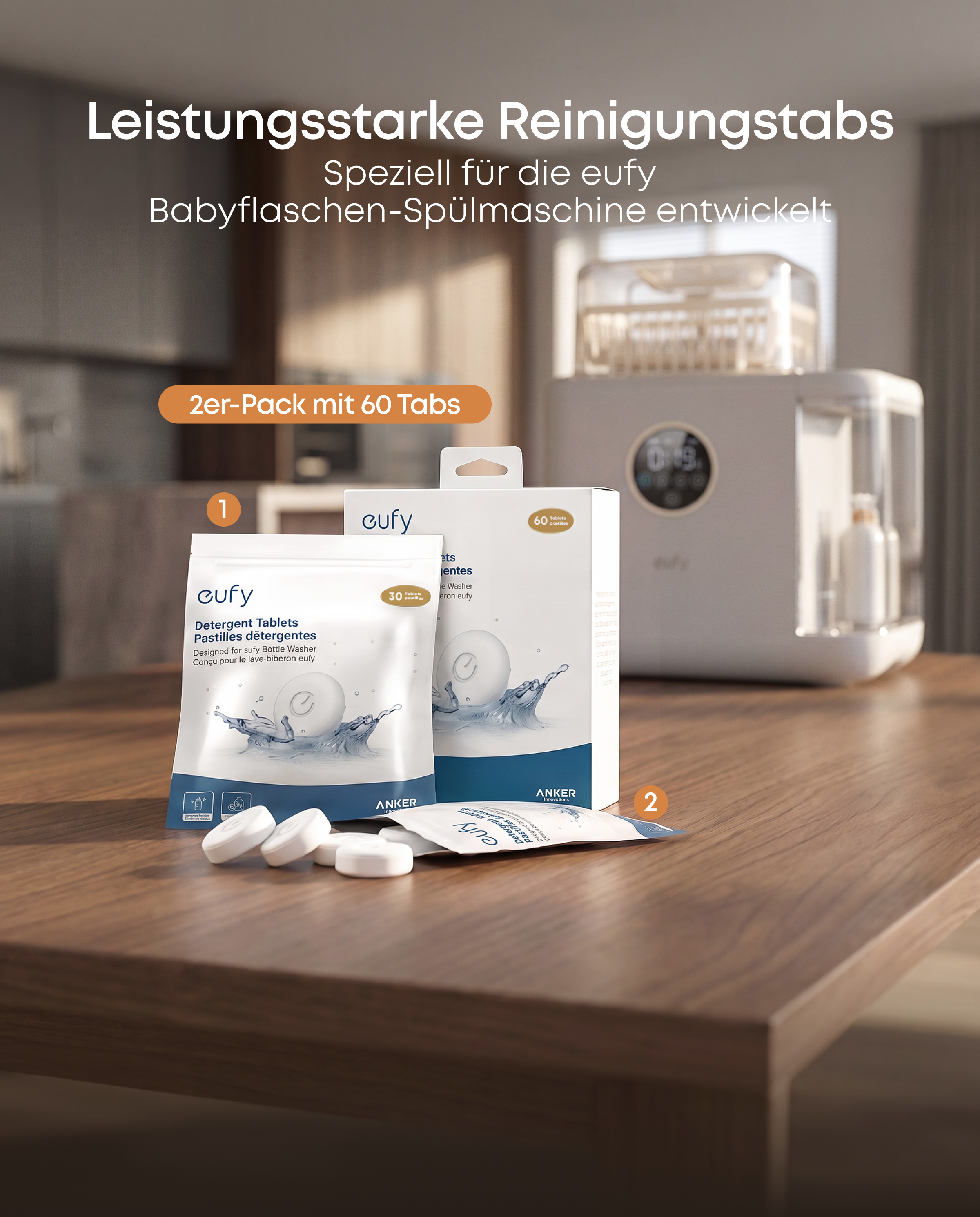 Anker eufy Original Reinigungstabs für Babyflaschen-Spülmaschine medium