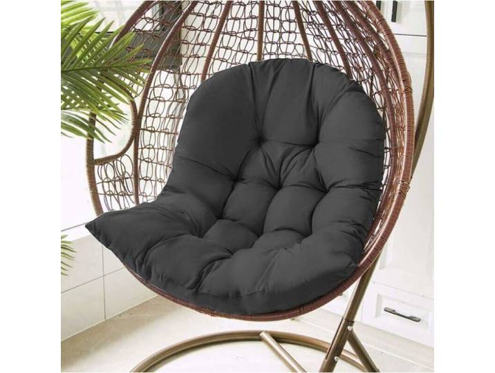 Coussin pour fauteuil suspendu - MICH - 80x120 cm - Noir - Polyester - Rembourrage coton PP - Respirant