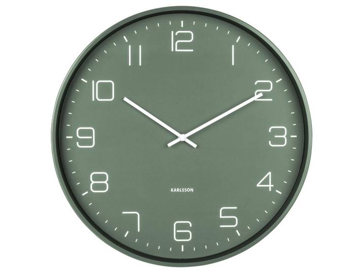 Karlsson Wanduhr Lofty, Grün, Metall, 40x40x4.5 cm, Dekoration, Uhren, Wanduhren