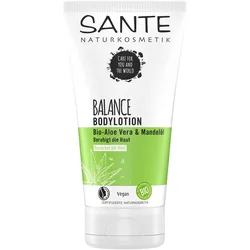 4x Sante, Bodylotion, Balance Bodylotion Bio-Aloe & Mandelöl (Körpercreme, 150 ml)