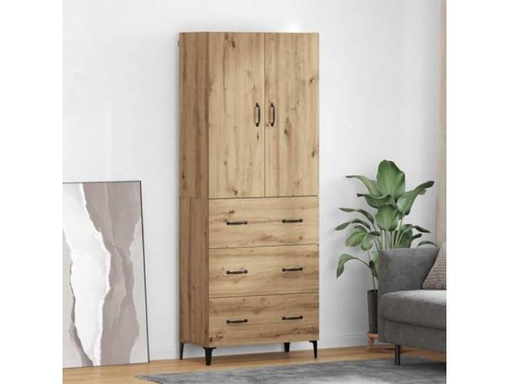 HEFZGDB Wandmontiertes Hochboard für modernes Wohnzimmer - Raumsparender Wandschrank mit viel Stauraum - Minimalistischer Speicherschrank mit Metallbeinen - Wandmontierter Schrank