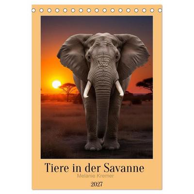Tiere in der Savanne (Tischkalender 2027 DIN A5 hoch), CALVENDO Monatskalender