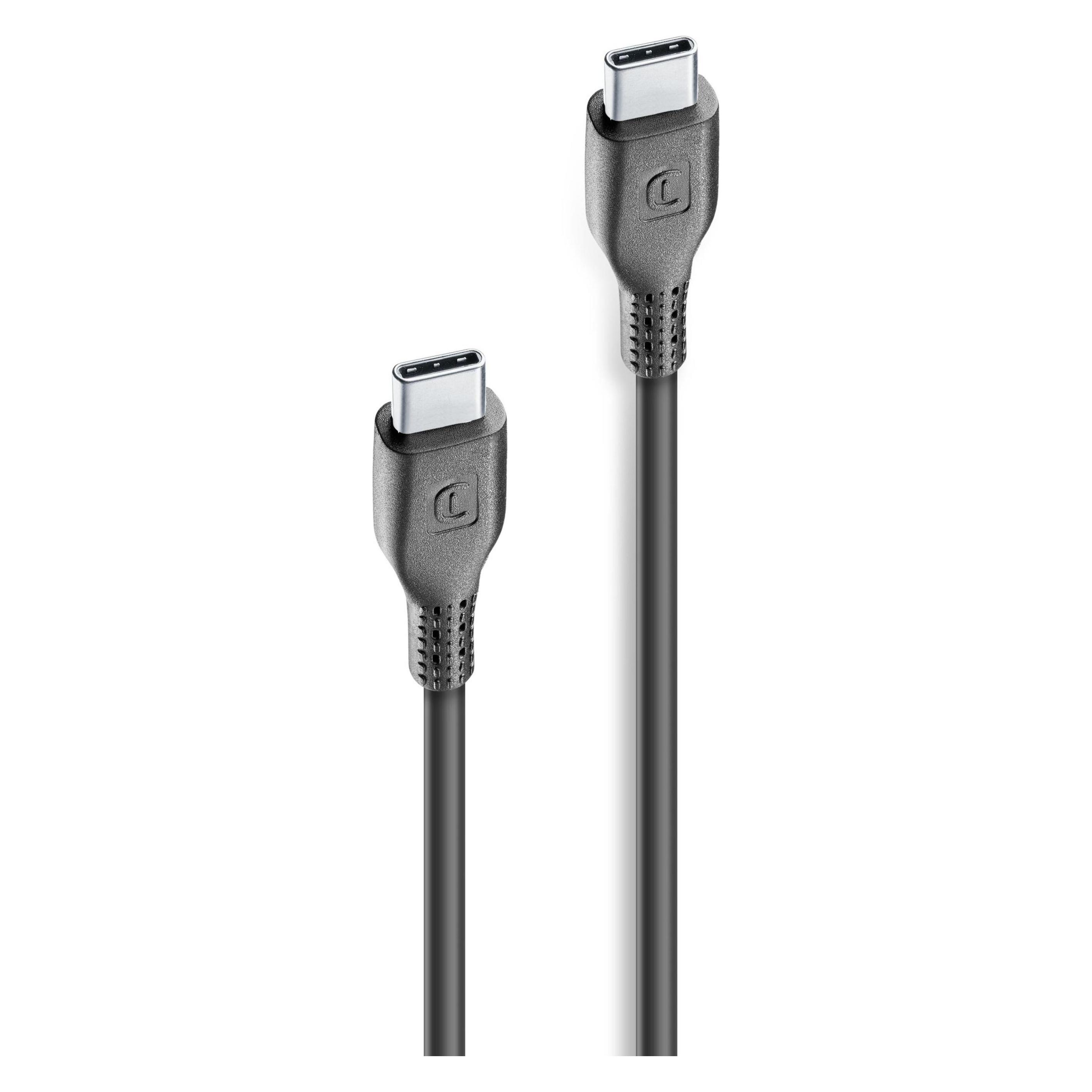 Cellularline Stromkabel 120cm - USB-C zu USB-C (1.20 m, 60 W) (USBDATACUSBC-CK)