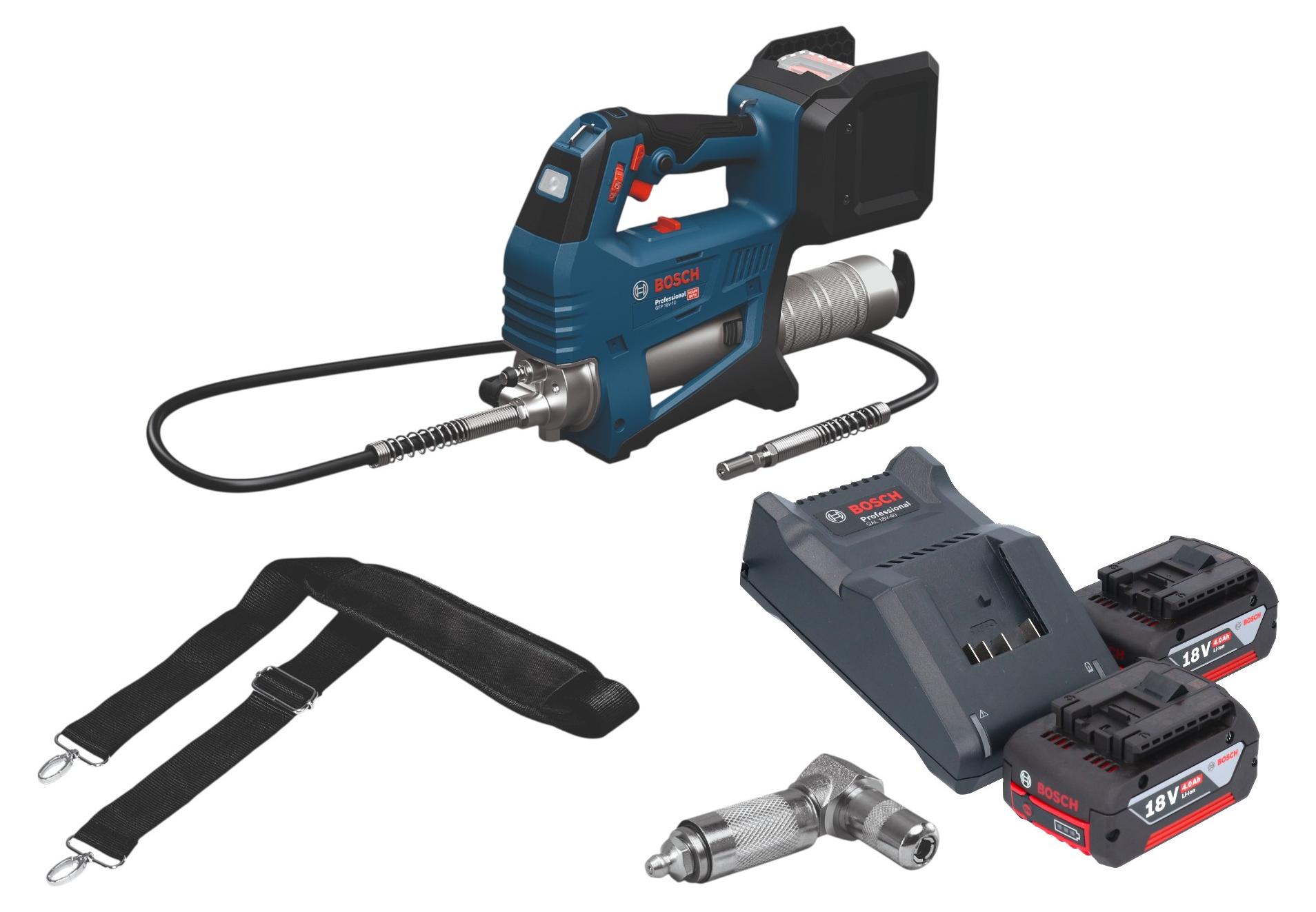 Bosch GFP 18V-10 Akku Fettpresse 18 V 10000 psi + 2x Akku 4,0 Ah + Ladegerät
