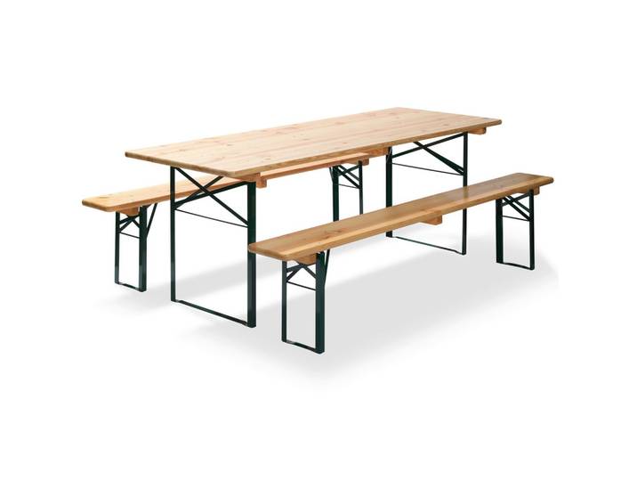 Biertischgarnitur Holz/Metall klappbar