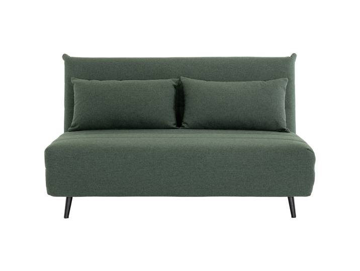Bettsofa Uetliberg Dunkelgrün Stoff, Holz, Stahl B 146 T 88 cm Ausklappbar