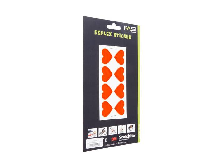 Fasi Reflex-Sticker Herzen Rot 8 Stück