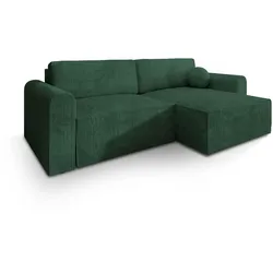 ECKSOFA FIANO P Grün Kordstoff mit Schlaffunktion