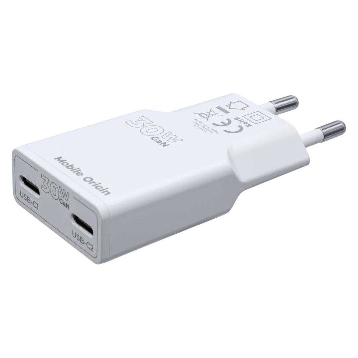 Mobile Origin GaN Slim Charger MO18 (30 W, 2 Ports) (MO-GAN30W-MO18)